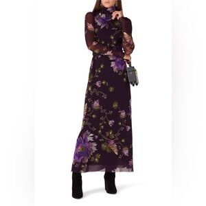 Fuzzi Plum Floral Dress, Size: L